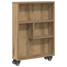 Narrow Storage Trolley Bookcases Display Standing Shelf Engineered Wood vidaXL