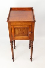 Small Victorian Mahogany Bedside Cupboard -Antique Night Stand Bed Cabinet Table