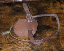 1 X Vintage Military Cavalry ?  Solid Nickel Spur With Leather Strap