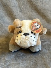 Bulldog Vintage PMS Cuddly Toy Puppy Dog Little Willy 9” Tall Original Tag ￼