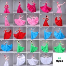 Spanish Flamenco Dresses Chorus Big Swing Petal Stage Performance Long Sleeve 