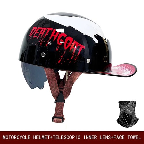 Round open face helmet - open,