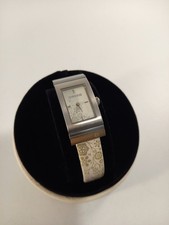 Animal Watch Silver White Floral Strap Needs New Battery
