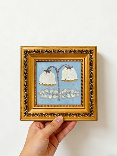 Vintage lily light blue white - vintage,