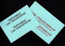 MATCHBOX TRANSFERS/DECALS -