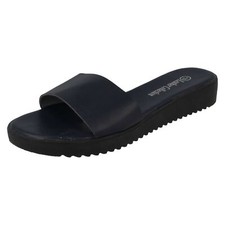 Ladies Leather Collection Casual Slip On Mules