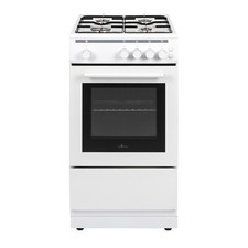Single Cavity Gas Cooker White 4 Zone Hob Grill - WGS50CW