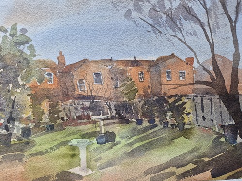 Garden original watercolour - garden,