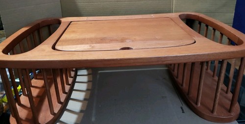 Vintage wood bed - wood, tray