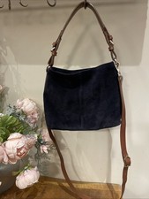Fairfax & Favor Navy Suede Mini Tetbury Handbag Bag