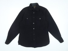 Farah C.P.O. Men’s Black Wool Officer Shirt Jacket S Regular Fit