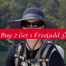 Summer Mesh Sun Hat For Men With Wide Brim Uv Protection Breathable Outdoor