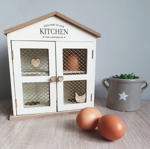 Shabby chic wooden egg - egg, house