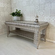 Silver coffee table with - silver,