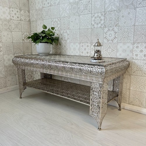 Silver coffee table - table, with