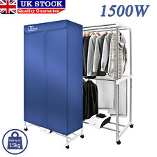 1500W Electric Clothes Dryer 2Tier Indoor Heated Drying Machine Airer Rack Cover