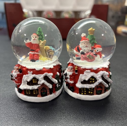 Mini christmas snow globes set - christmas,