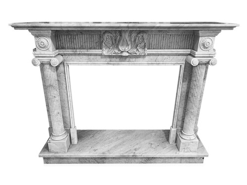 Classic white marble fireplace - classic,