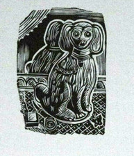 SPANIEL DOG By John O'Connor - Print of a Woodcut