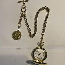 Double Plated Single Albert Heavy Chain Double Soverign Pocket Watch 
