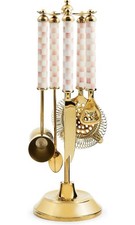 MacKenzie-Childs Rosy Check 3260 Gold Bar Tool Set New!