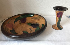 Vintage ROYAL STANLEY WARE JACOBEAN Arts & Crafts Bowl & Vase Tulip Design