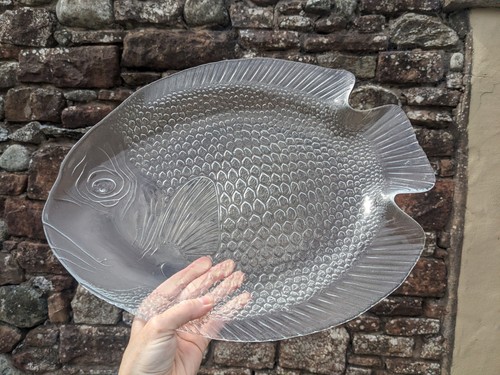 Vintage large clear glass fish - vintage,