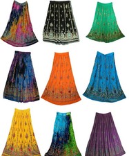 Women Sequin Crinkle Skirt Boho Hippie Broomstick Gypsy Maxi long Colorful skirt