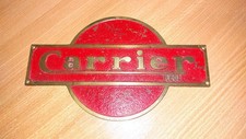 BRASS / BRONZE MANUFACTURER'S PLATE "CARRIER"  v.g.c.
