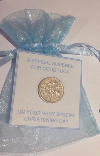 Personalised lucky sixpence - personalised,