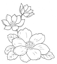 Embroidery Transfer Iron On Flower Floral Corner Summer Posy 10 x 8cm