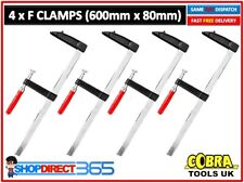 4 x F Clamps Bar Clamp Heavy Duty 600mm x 80mm 24" Long Quick Slide Wood 25-14