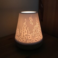 Porcelain Lithophane Tea Light Holder Wooden Base Hand Crafted by Rader Germany