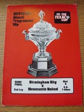 06/11/1974 Texaco Cup Semi-Final: Birmingham City v Newcastle United  (Item in v