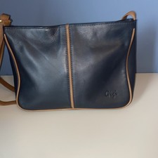 Gigi Navy Leather  Handbag