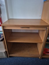 Oak Veneer Tambour cupboard Shelves Office School