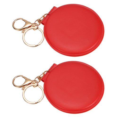 Mini keychain mirror 2pcs pu - keychain,