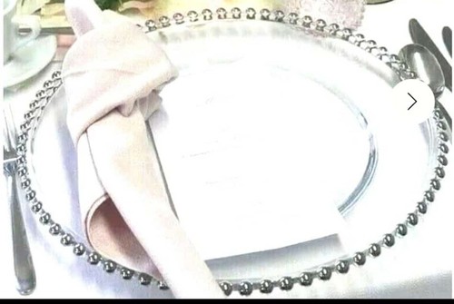 Glass charger plates silver - plates,