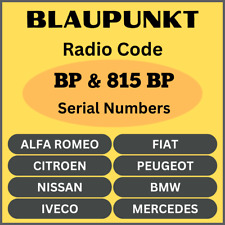 UNLOCK YOUR BLAUPUNKT RADIO STEREO CODE CITROEN PEUGEOT FIAT NISSAN BMW ALFA ROM