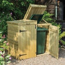 Rowlinson Apex Shiplap Double Wheelie Bin Store Pressure Treated Solid Back