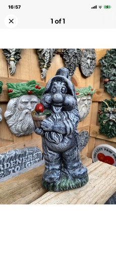 Garden gnome with plant pot - gnome,
