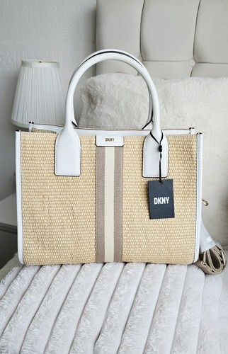 Dkny woven straw medium tote - dkny,