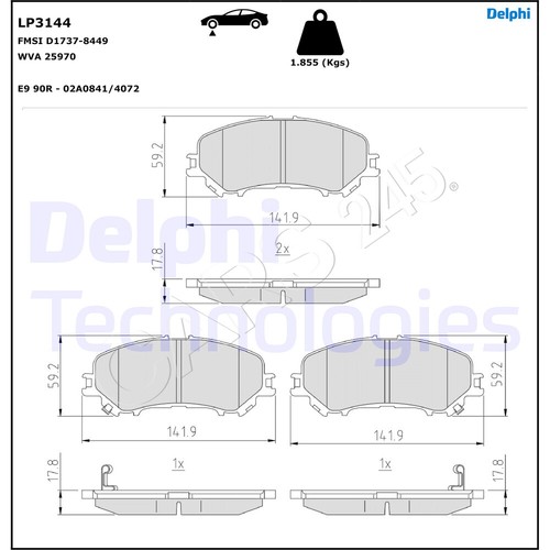 Delphi disc brake - delphi, for