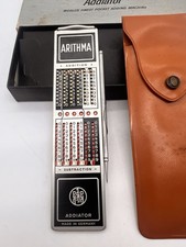 Vintage Addiator Arithma Pocket Adding Machine w/ Case & Box Germany
