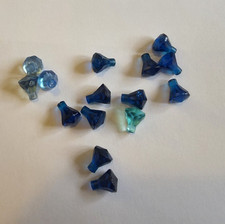 Lego Vintage Bundle 15 Dark Light Blue Crystals Gems Good Condition 