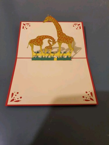 Popup giraffe card - 3d,