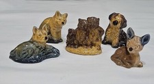 Vintage Wade Whimsies Baby Deer, 3 Bears, Fox, Mongrel & Alsation Dog 1971-1984