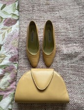 Jaques Vert vintage matching apricot bag and shoes size 5