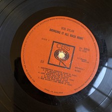 BOB DYLAN - Bringing It All Back Home - 1st PRESS VINYL LP - A1 B1