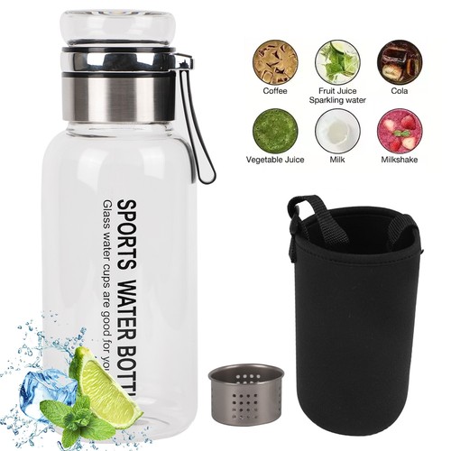 Glass bottle with stainless - bottle,